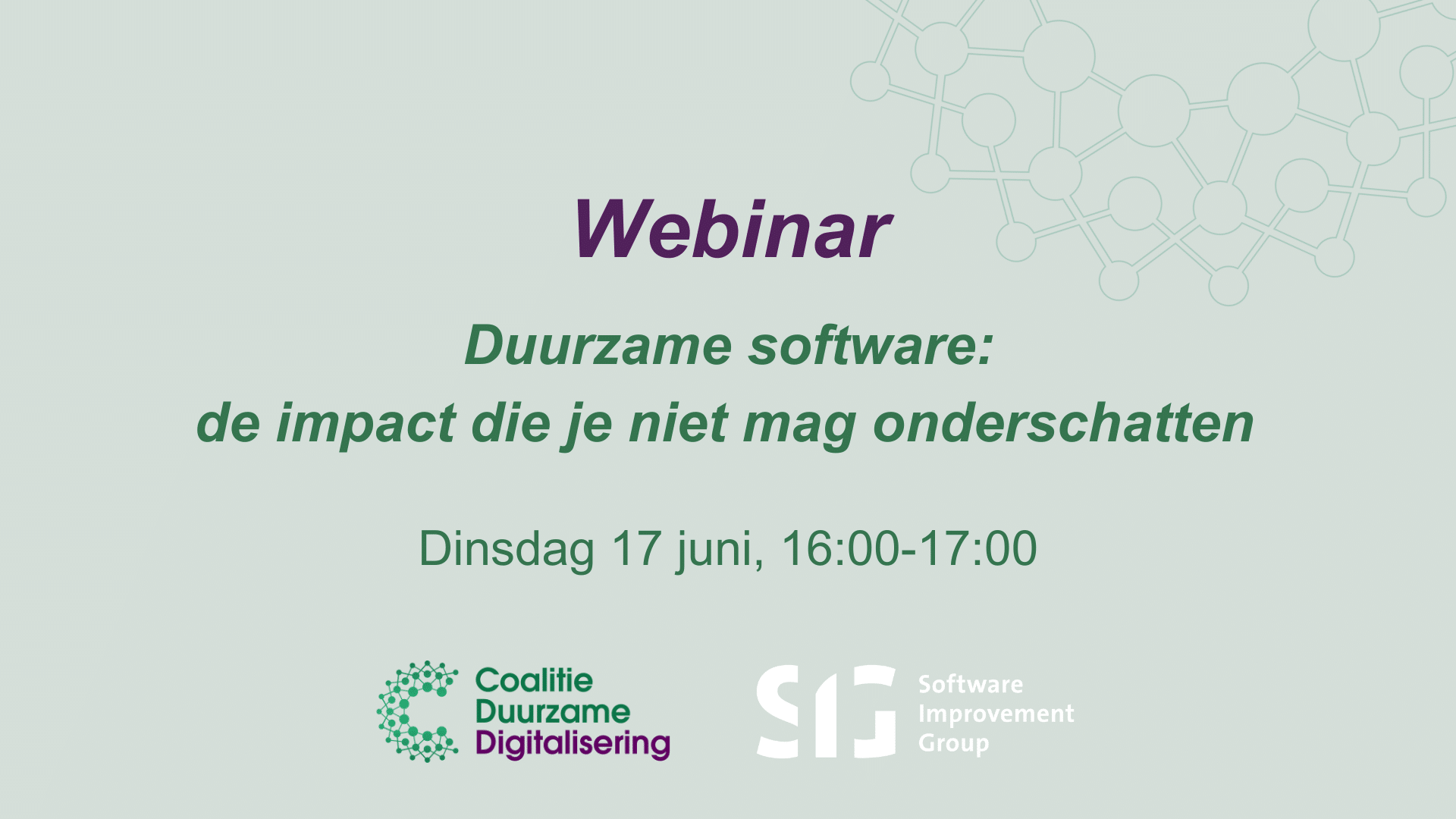 Webinar Duurzame software: de impact die je niet mag onderschatten