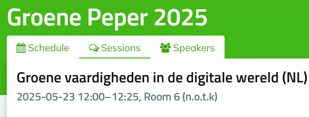 Groene Peper - Sessie Groene vaardigheden in de digitale wereld